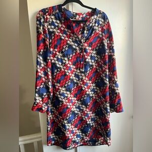 Stylish Red and Blue Plaid Dress